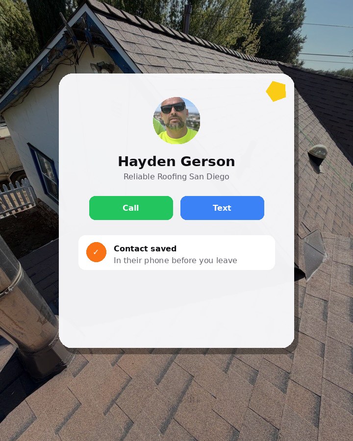 Contact saved on a phone screen